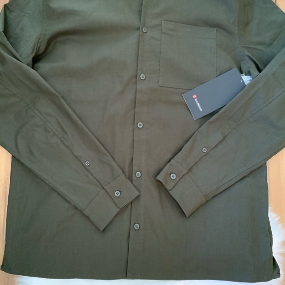 Masons peak flannel lululemon dark olive green - Picture 3 of 5